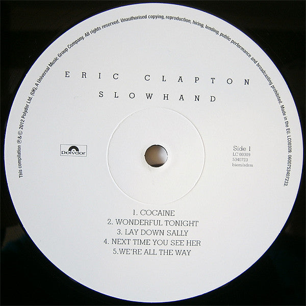 Eric Clapton : Slowhand (LP, Album, RE, RM, 35t)