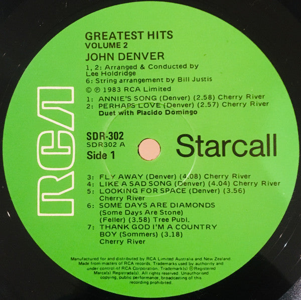 John Denver : Greatest Hits Volume Two (LP, Comp)