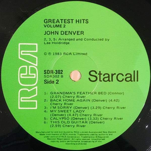 John Denver : Greatest Hits Volume Two (LP, Comp)