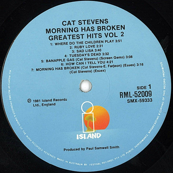 Cat Stevens : Morning Has Broken - Greatest Hits Vol. 2 (LP, Comp)