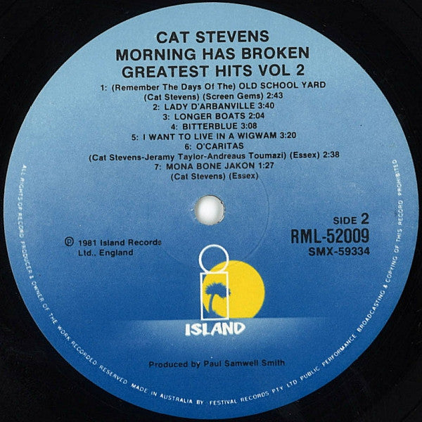 Cat Stevens : Morning Has Broken - Greatest Hits Vol. 2 (LP, Comp)