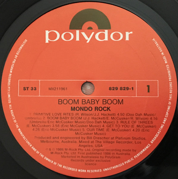 Mondo Rock : Boom Baby Boom (LP, Album)