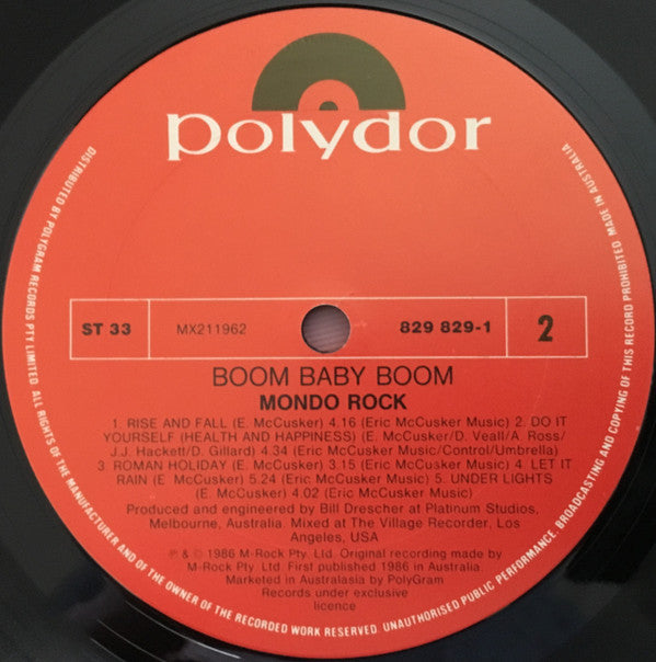 Mondo Rock : Boom Baby Boom (LP, Album)