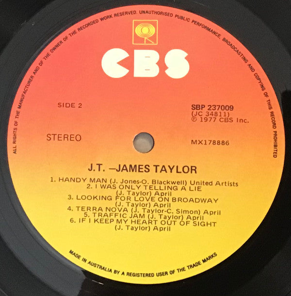 James Taylor (2) : JT (LP, Album)