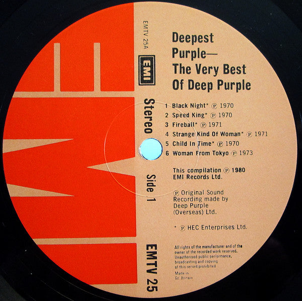 Deep Purple : Deepest Purple : The Very Best Of Deep Purple (LP, Comp)