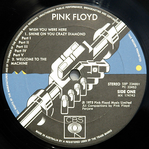 Pink Floyd : Wish You Were Here (LP, Album, Gat)