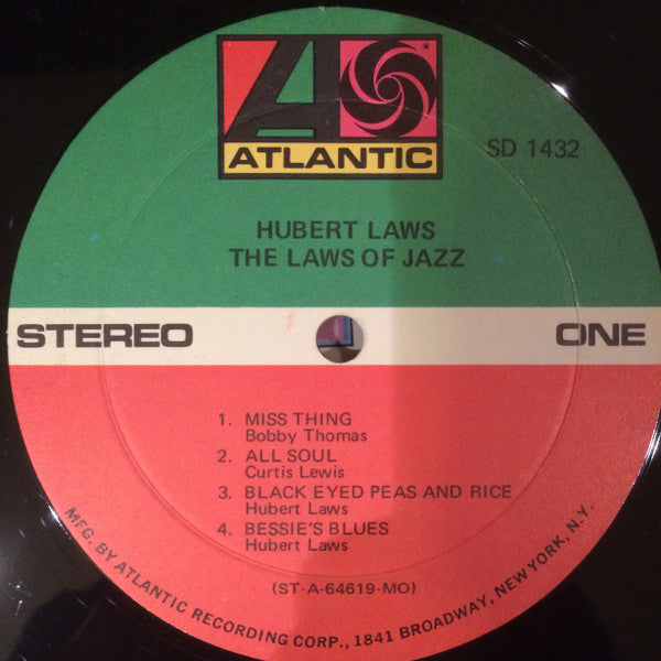 Hubert Laws : The Laws Of Jazz (LP, Album, RE, RP, MO )