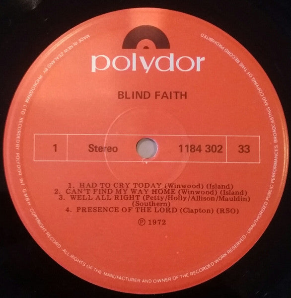 Blind Faith (2) : Blind Faith (LP, Album, RE, Gat)