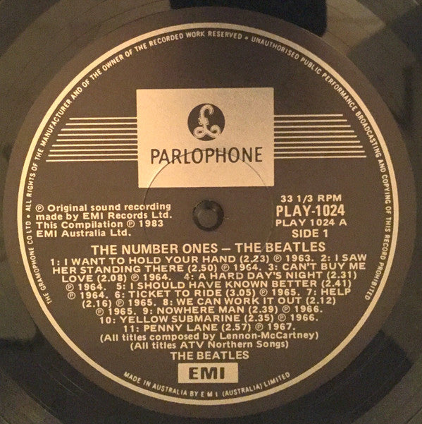 The Beatles : The Number Ones (LP, Comp, 1st + 7", EP, Comp, 1st)