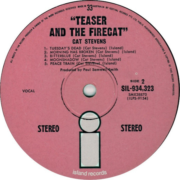 Cat Stevens : Teaser And The Firecat (LP, Album, Gat)