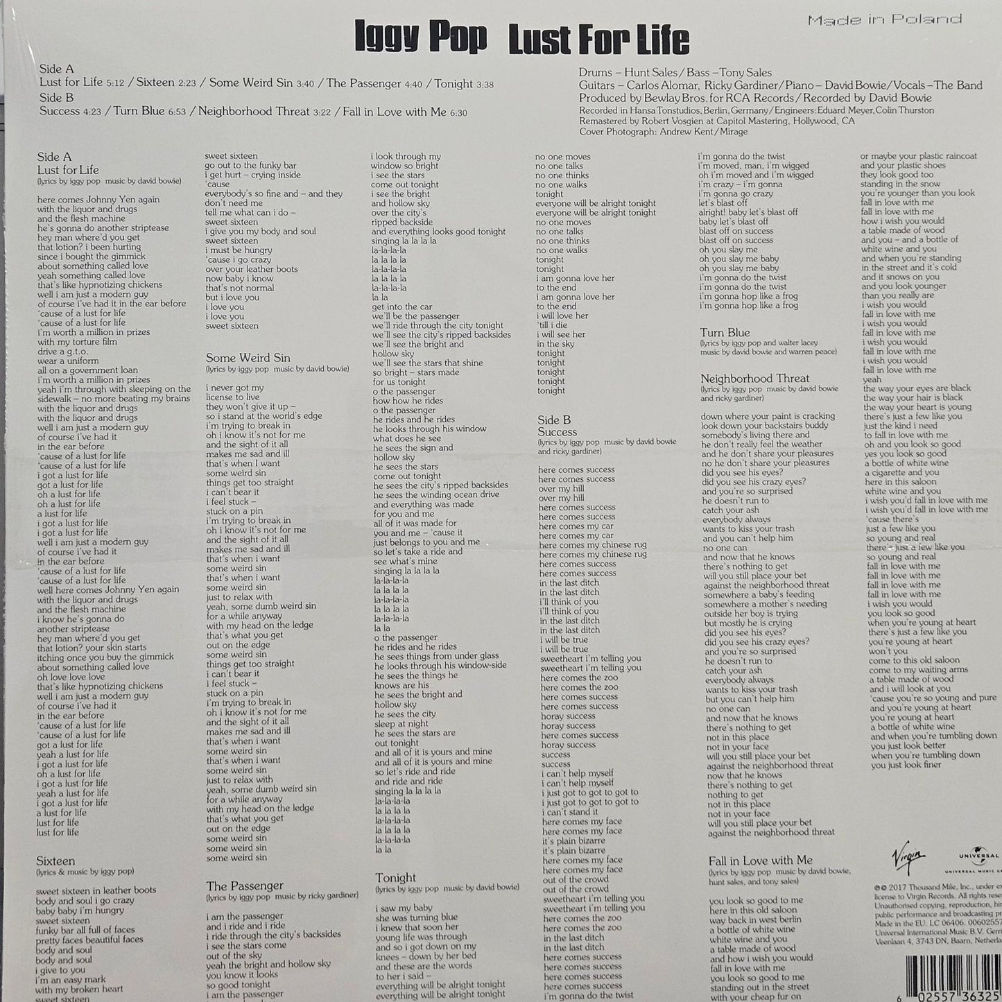 Iggy Pop - Lust For Life Vinyl