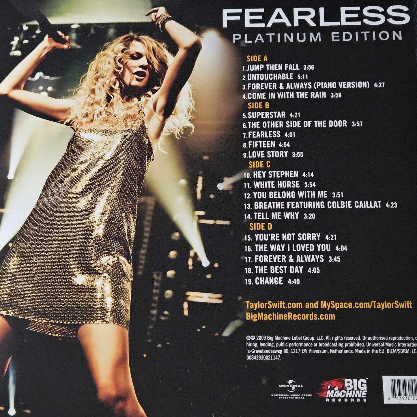 Taylor Swift - Fearless Platinum Edition Vinyl 2LP Gatefold