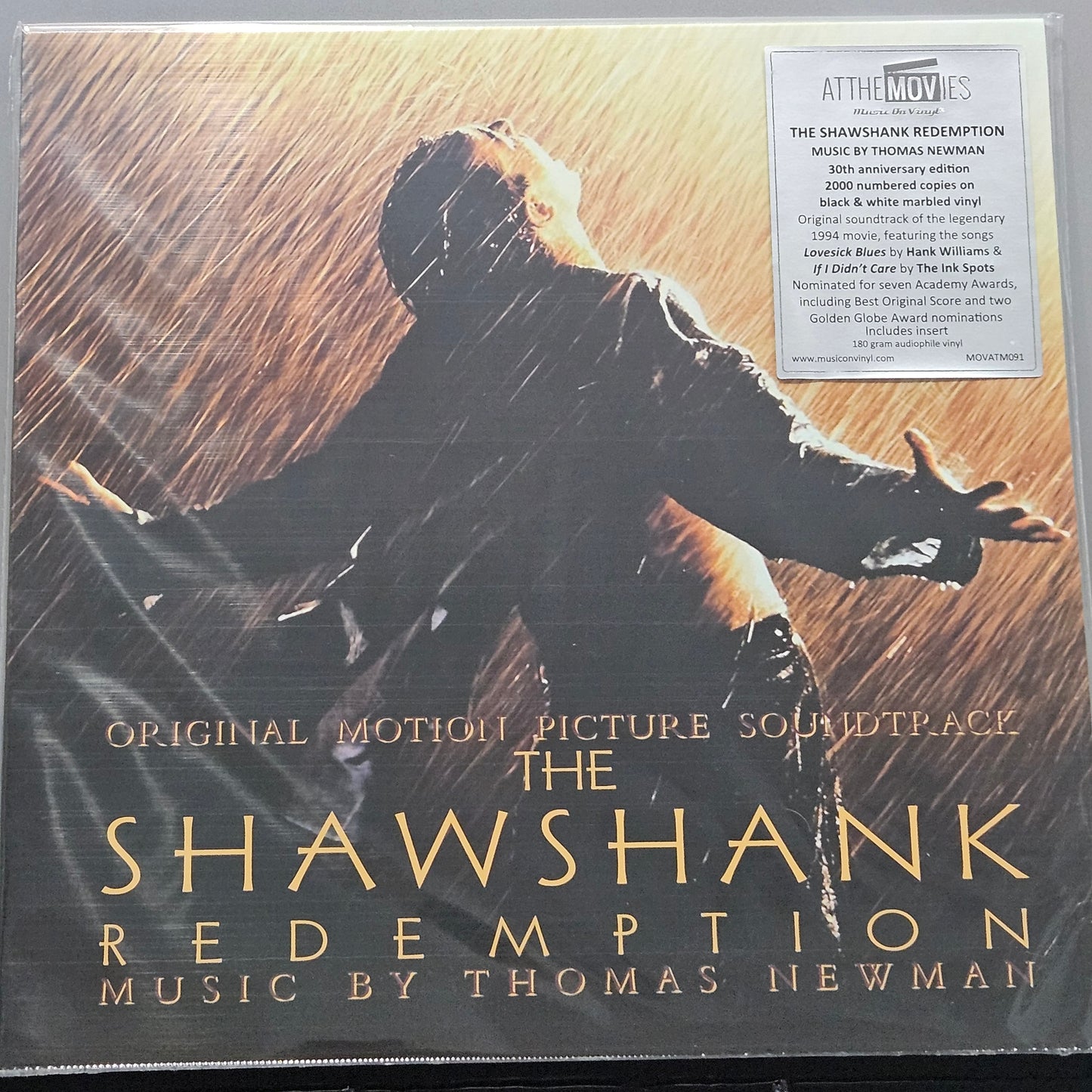 SHAWSHANK REDEMPTION Soundtrack BLACK/WHITE 1568/2000 Limited Edition - Vinyl 2LP