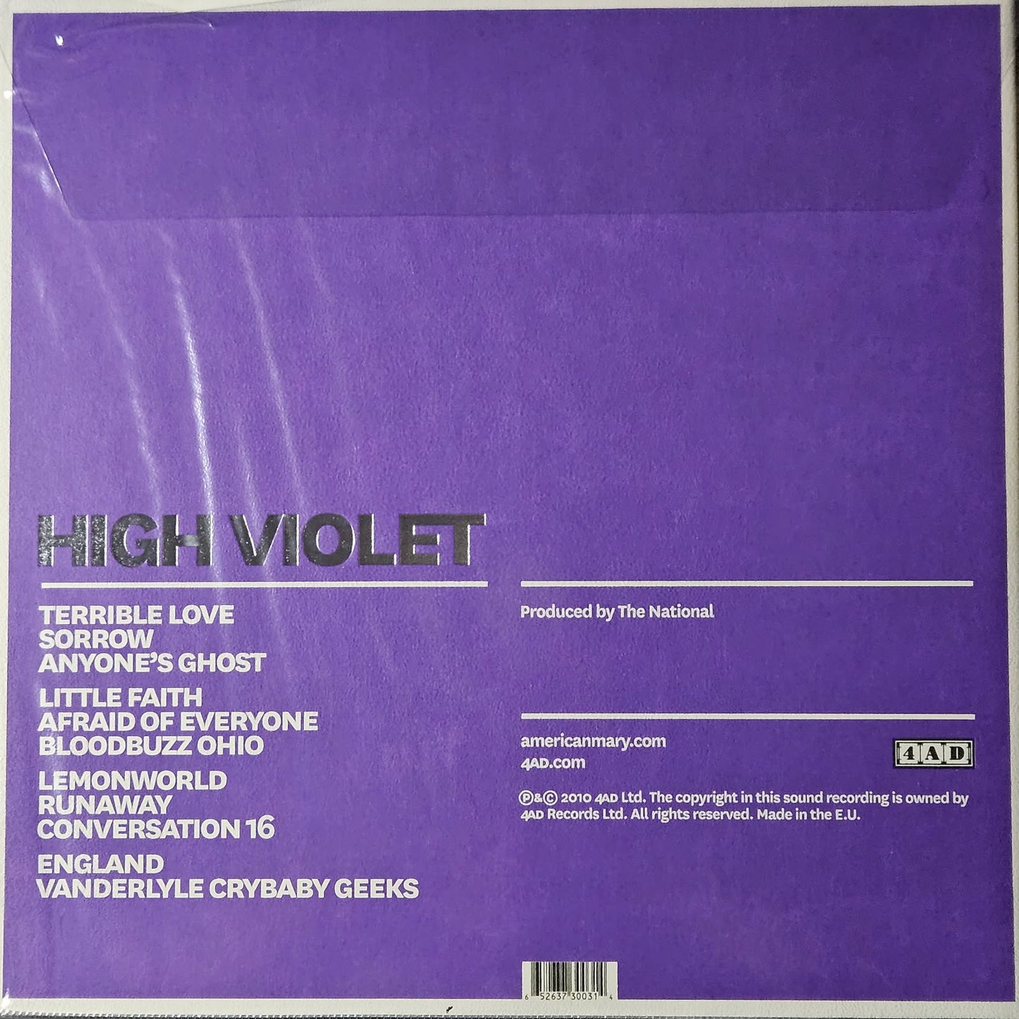 THE NATIONAL - HIGH VIOLET - HEAVYWEIGHT VINYL 2LP GATEFOLD