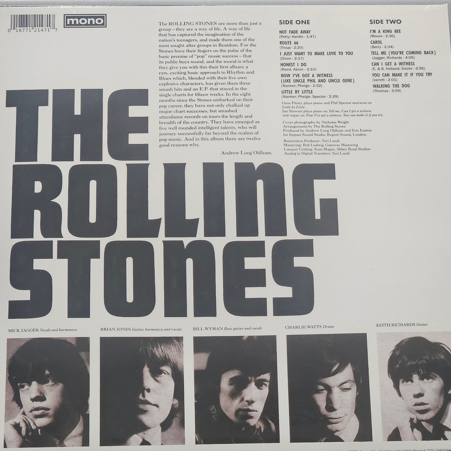 THE ROLLING STONES - England's Newest Hit Makers Vinyl Ice Blue Coloured Vinyl