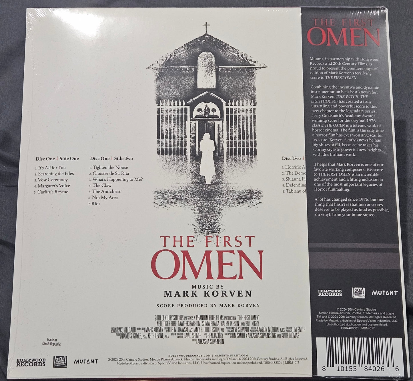 The First Omen - Original Motion Picture Soundtrack
Mark Korven 2 X LP 2024 Die Cut Sleeve