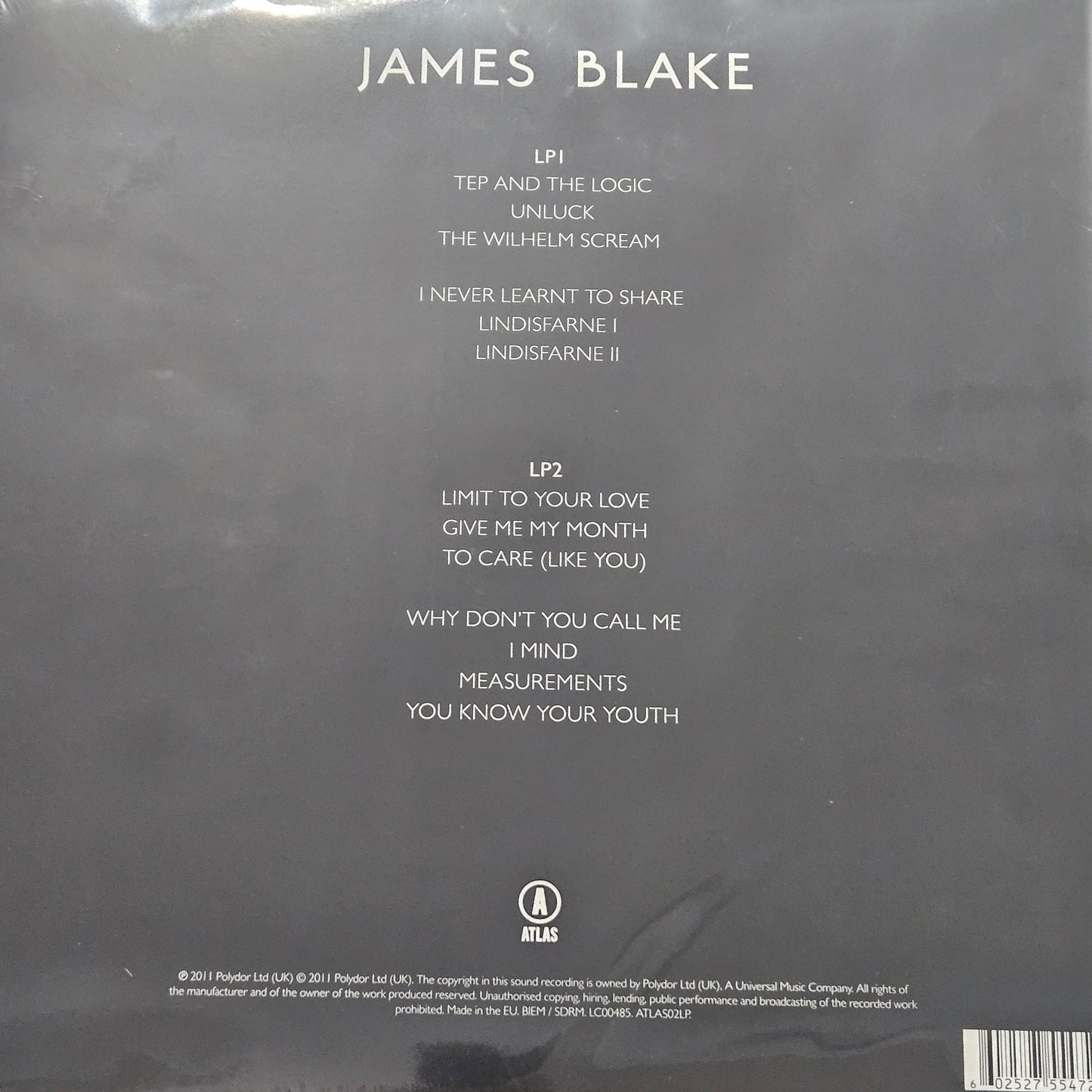 James Blake - James Blake Self Titled 2LP Vinyl Gatefold