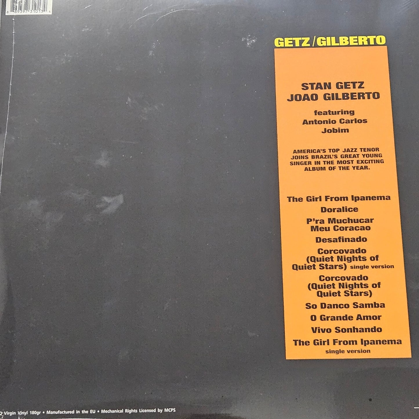 Stan Getz / Joao Gilberto Featuring Antonio Carlos Jobim – Getz / Gilbert (Vinyl, LP, Album, 180g Gatefold)